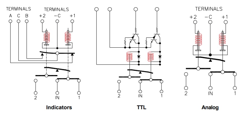Schematic - Teledyne Relays CCR-33S / CR-33S RF Microwave Coaxial Switches