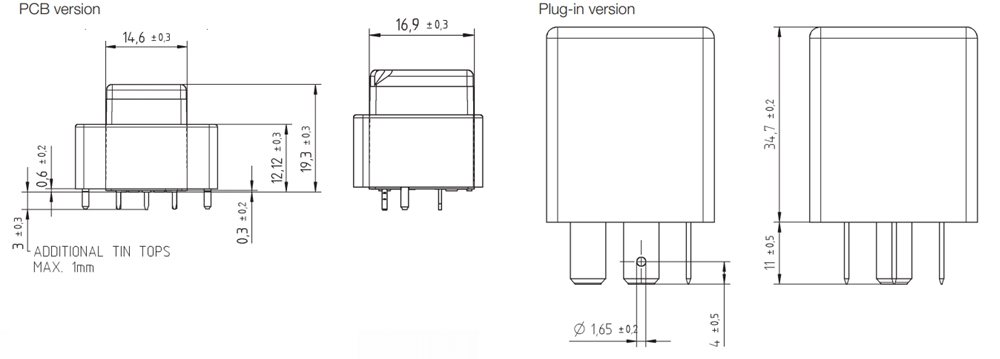TE Connectivity Relais de précharge Mini K HV