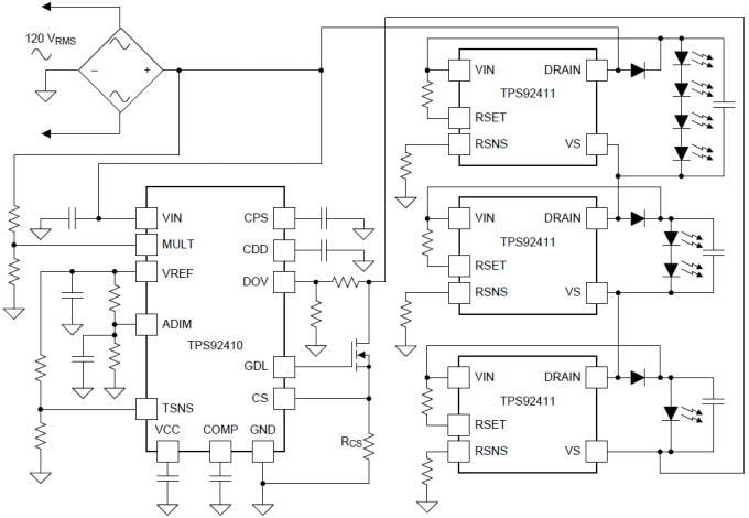 Texas Instruments Contrôleur linéaire de commande directe contrôlée par commutateur TPS92410