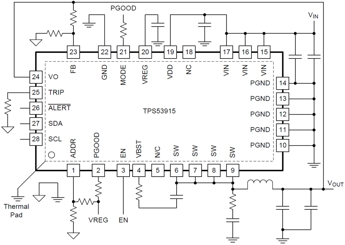 Schéma - Texas Instruments Convertisseur TPS53915 