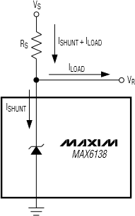Schéma de principe - Analog Devices / Maxim Integrated Référence de tension de shunt MAX6138