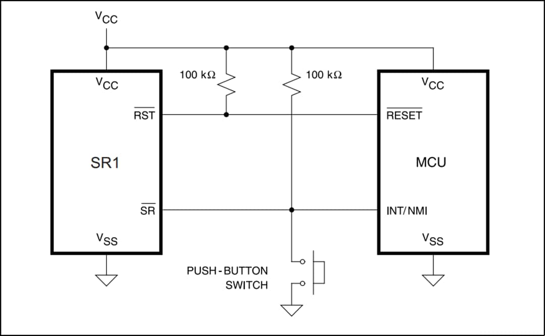 Schéma du circuit d'application - STMicroelectronics CI commutateurs SR1