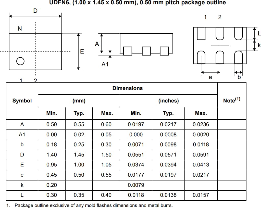 Plan mécanique - STMicroelectronics CI commutateurs SR1