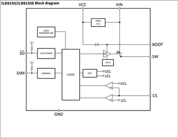 Schéma de principe - Infineon Technologies CI pilotes de DEL CC-CC ILD6000