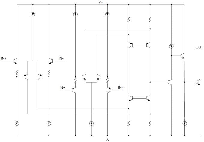 Schéma de principe - Texas Instruments Comparateurs micro-puissance TLV170x