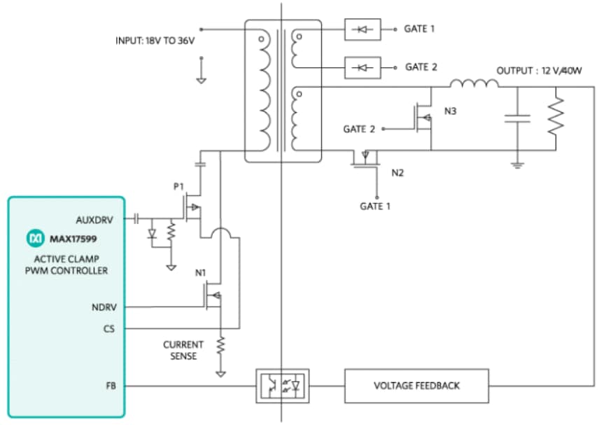 Schéma de principe - Analog Devices / Maxim Integrated Conception de référence MAXREFDES48