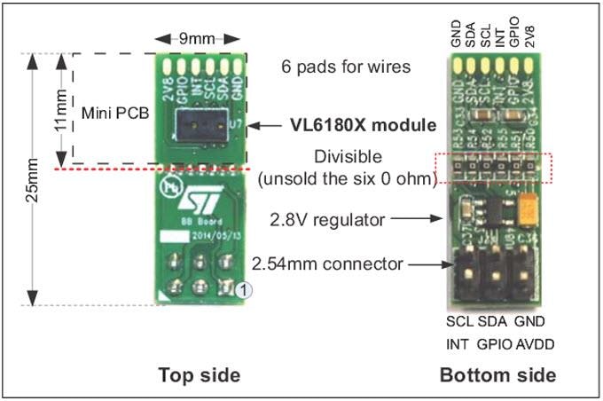 STMicroelectronics Carte satellite VL6180X-SATEL
