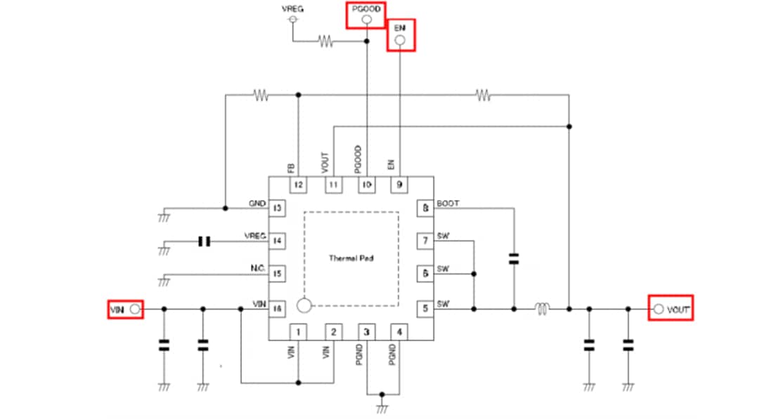 Application Circuit Diagram - ROHM Semiconductor BD95841MUVEVK-101 Evaluation Board