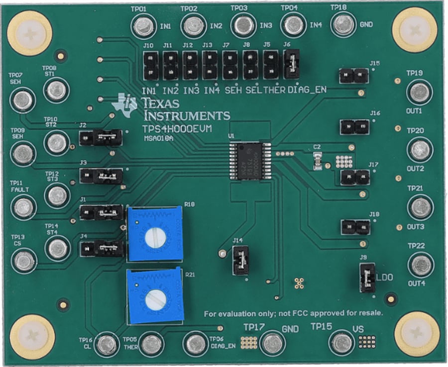 Mechanical Drawing - Texas Instruments TPS4H000EVM High-Side Switch Evaluation Module