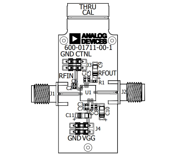 Application Circuit Diagram - Analog Devices Inc. EV1HMC637BPM5 Eval Board for HMC637BPM5E MMICs