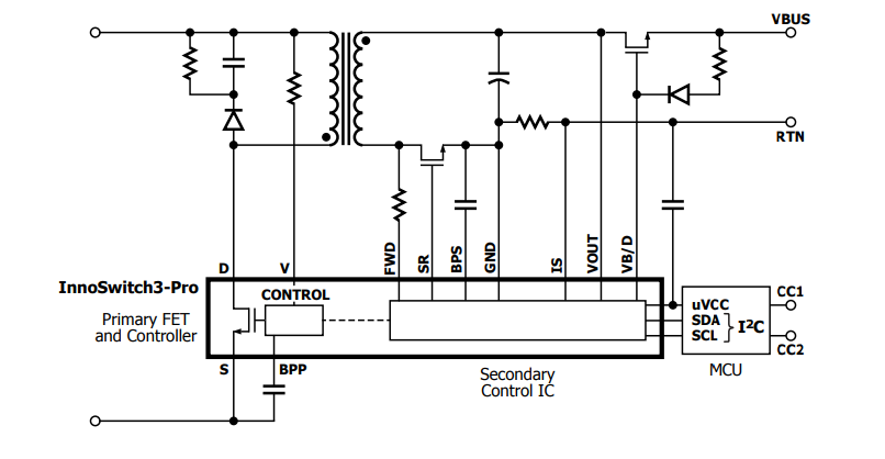 Application Circuit Diagram - Power Integrations InnoSwitch3-Pro ICs