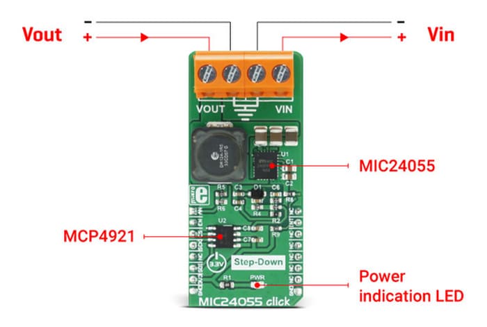 Block Diagram - Mikroe MIKROE-2835 MIC24055 Click