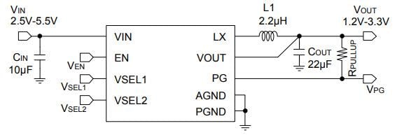 Schéma du circuit d'application - ROHM Semiconductor Convertisseur Buck à ultra faible Iq
