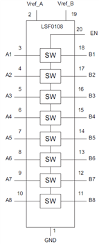 Block Diagram - Texas Instruments LSF010x/LSF010x-Q1 Level Translators