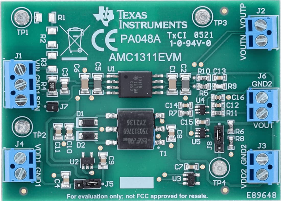 Mechanical Drawing - Texas Instruments AMC1311EVM Evaluation Module