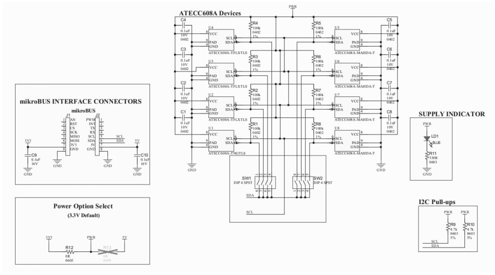 Schematic - Microchip Technology ATECC608A DT100104 Trust Development Board