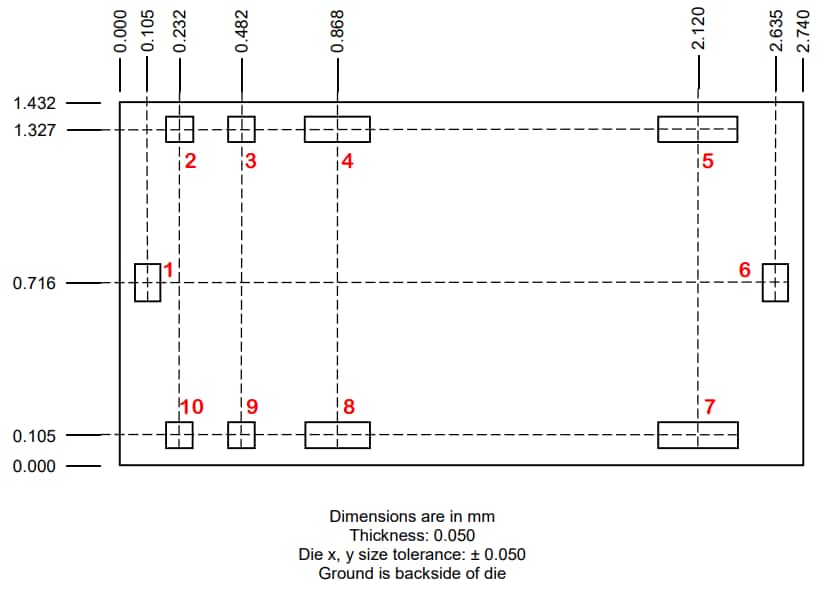 Mechanical Drawing - Qorvo QPA2210D & QPA2211D Development Boards
