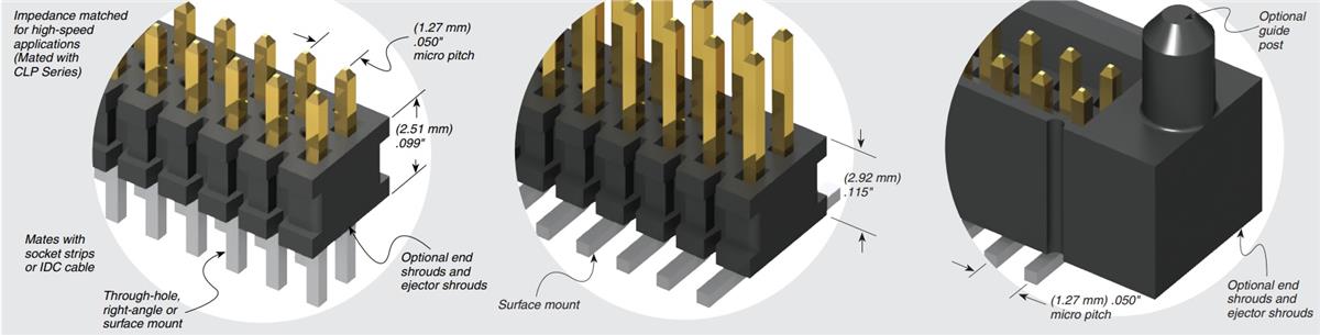 Samtec Micro-connecteurs à bornes 1,27 mm (0,050 po) FTSH