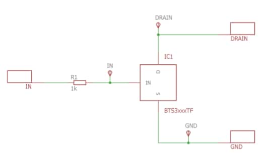 Schematic - Infineon Technologies BTS3050TF Demonstration Board