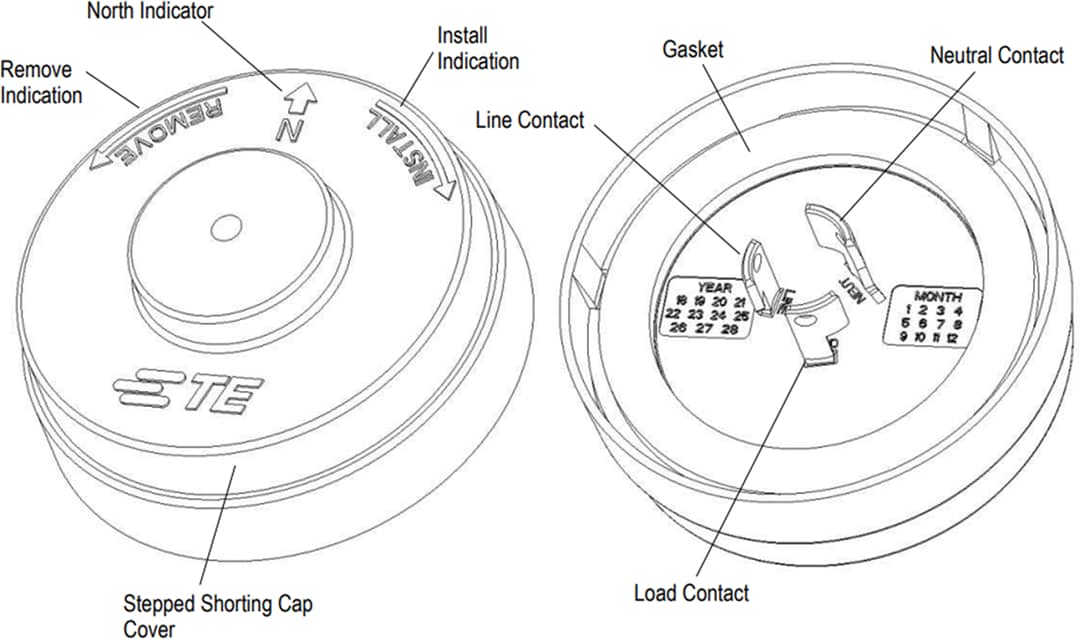 Mechanical Drawing - TE Connectivity LUMAWISE Endurance N Shorting Caps