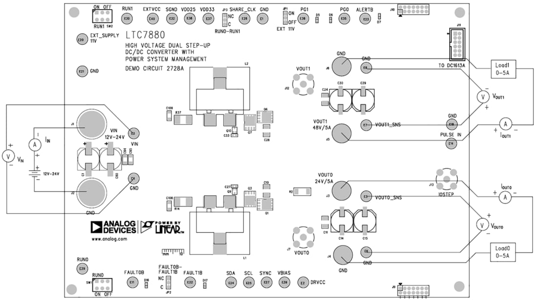 Graphique - Analog Devices Inc. Circuit de démonstration DC2728 pour LTC7880