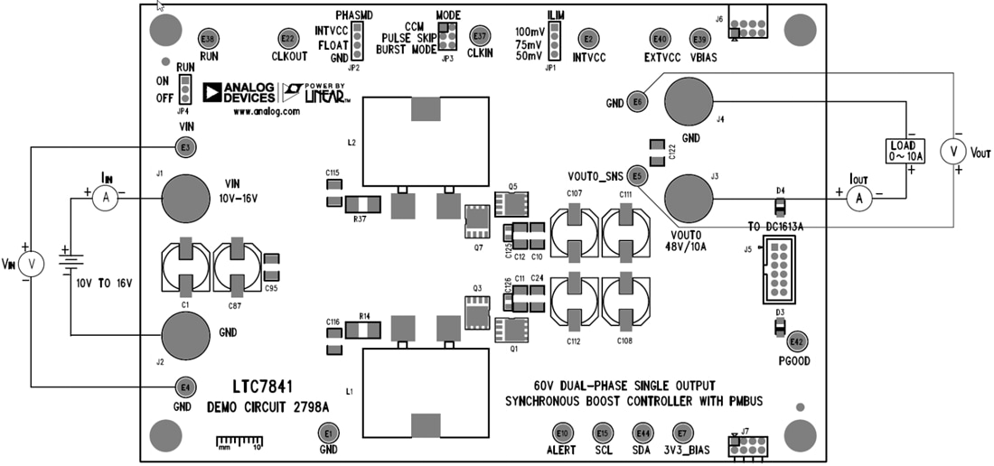 Graphique - Analog Devices Inc.  Circuit de démonstration DC2798 pour LTC7841