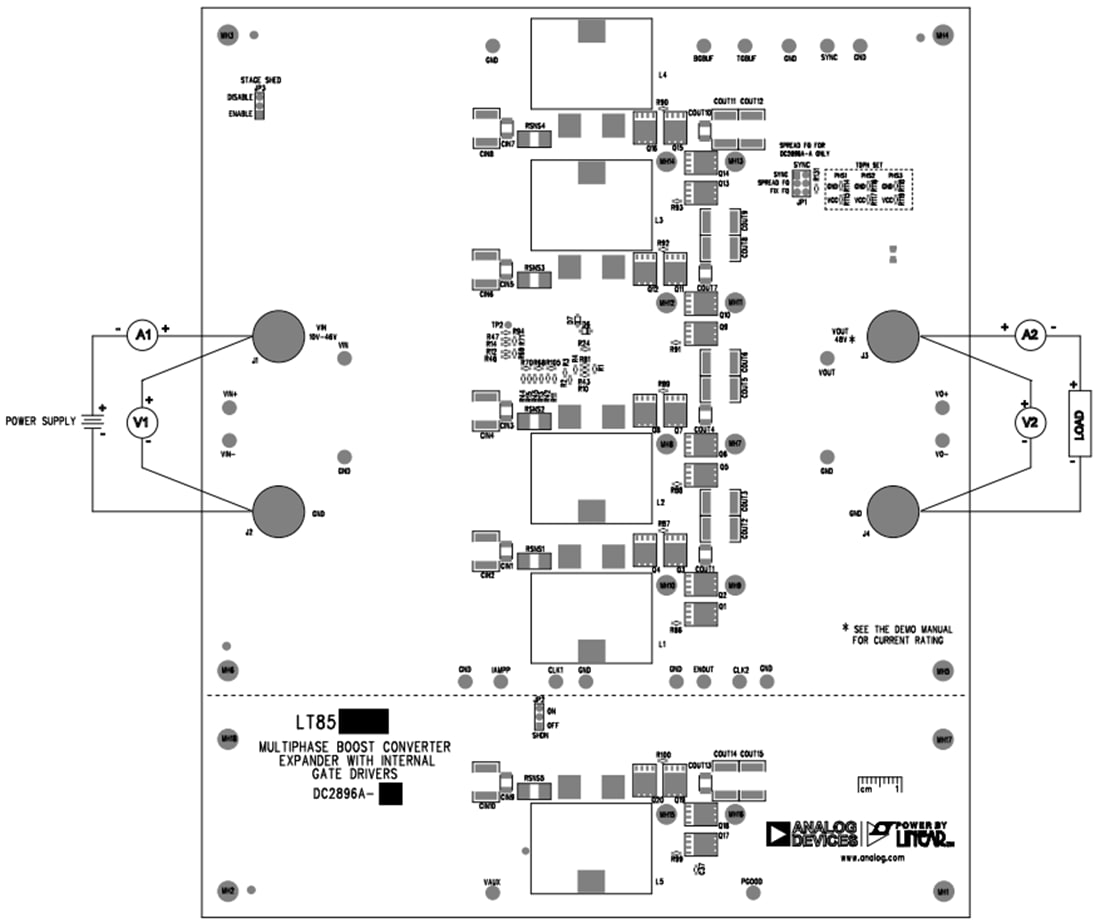 Graphique - Analog Devices Inc. Circuit de démonstration DC2896A-B pour LT8551