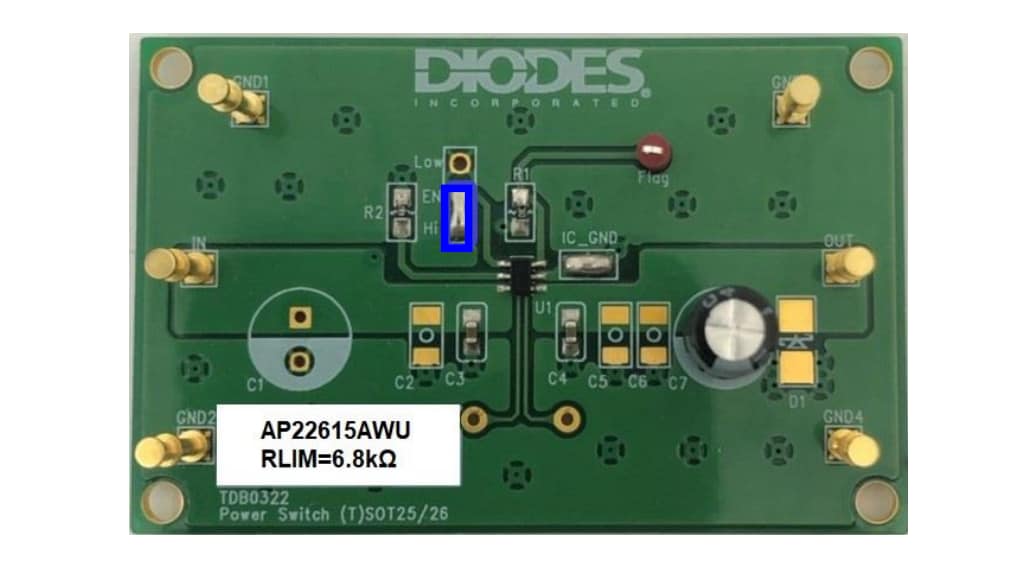 Diodes Incorporated Module d'évaluation AP22615AWU-EVM