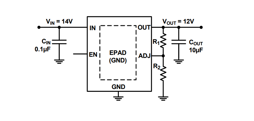 Schéma du circuit d'application - Renesas Electronics Régulateurs linéaires ISL80410