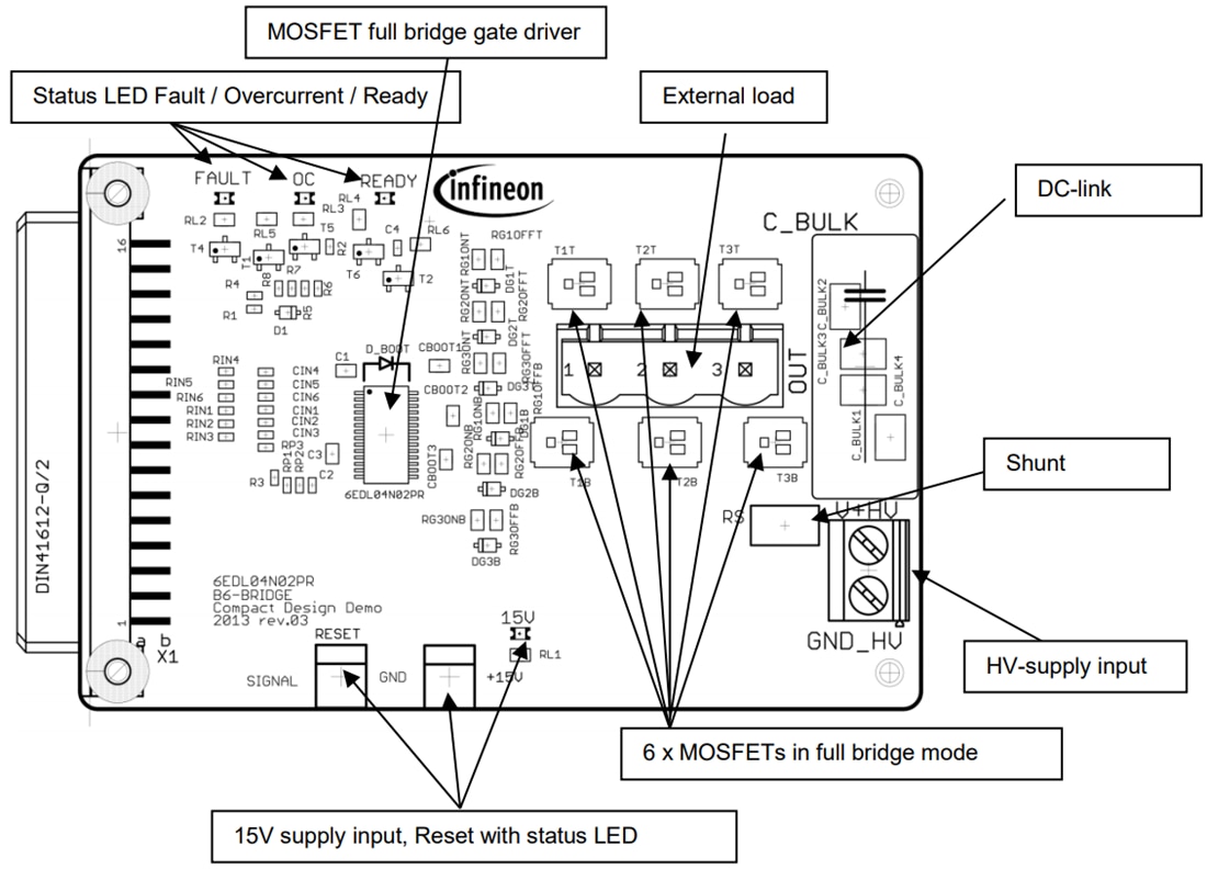 Graphique - Infineon Technologies Carte d'évaluation de pilote de grille EVAL6EDL04N02PRTOBO1