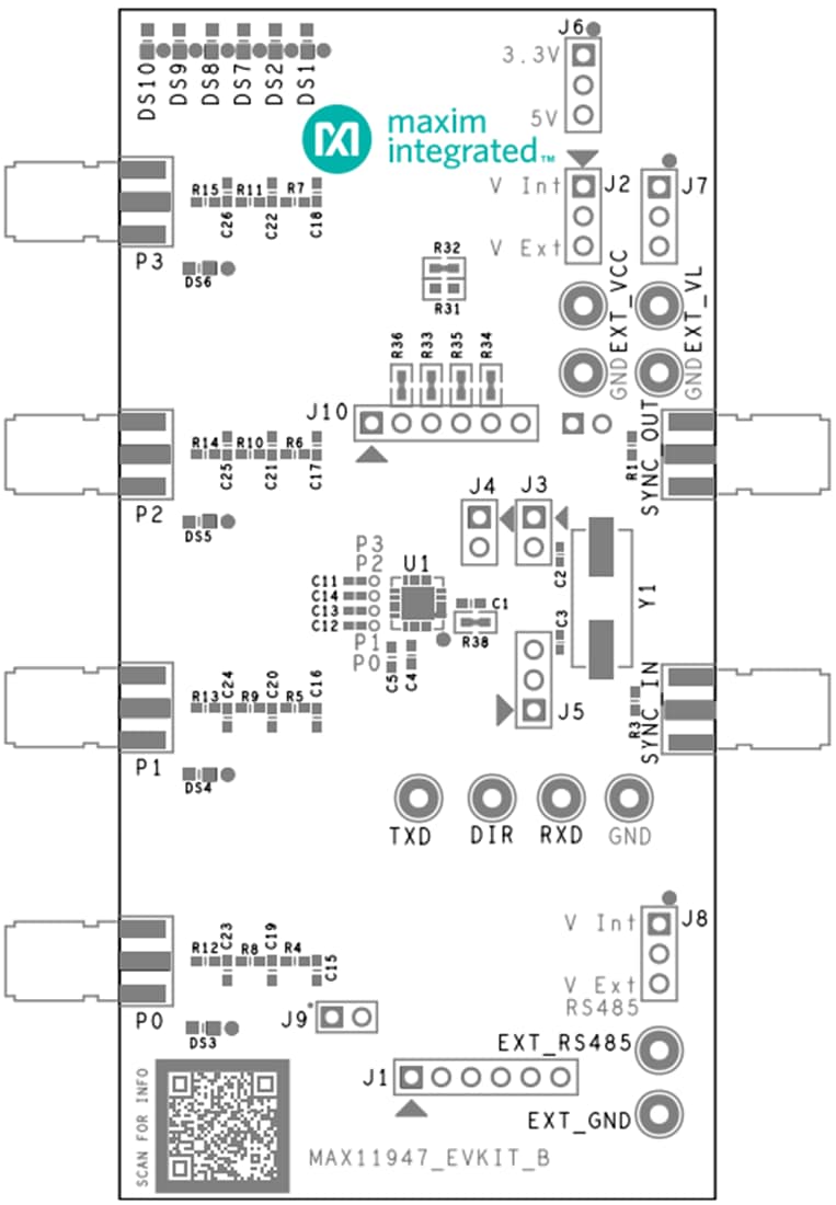 Plan mécanique - Analog Devices Inc. Kit d'évaluation MAX11947EVKIT