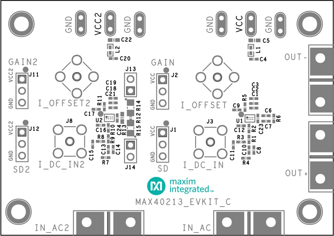 Plan mécanique - Analog Devices Inc. Kit d'évaluation MAX40213EVKIT