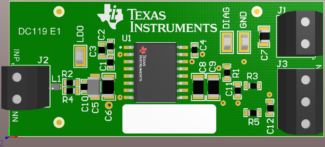 Plan mécanique - Texas Instruments Modules d'évaluation d'amplificateur AMC3306EVM/AMC3336EVM