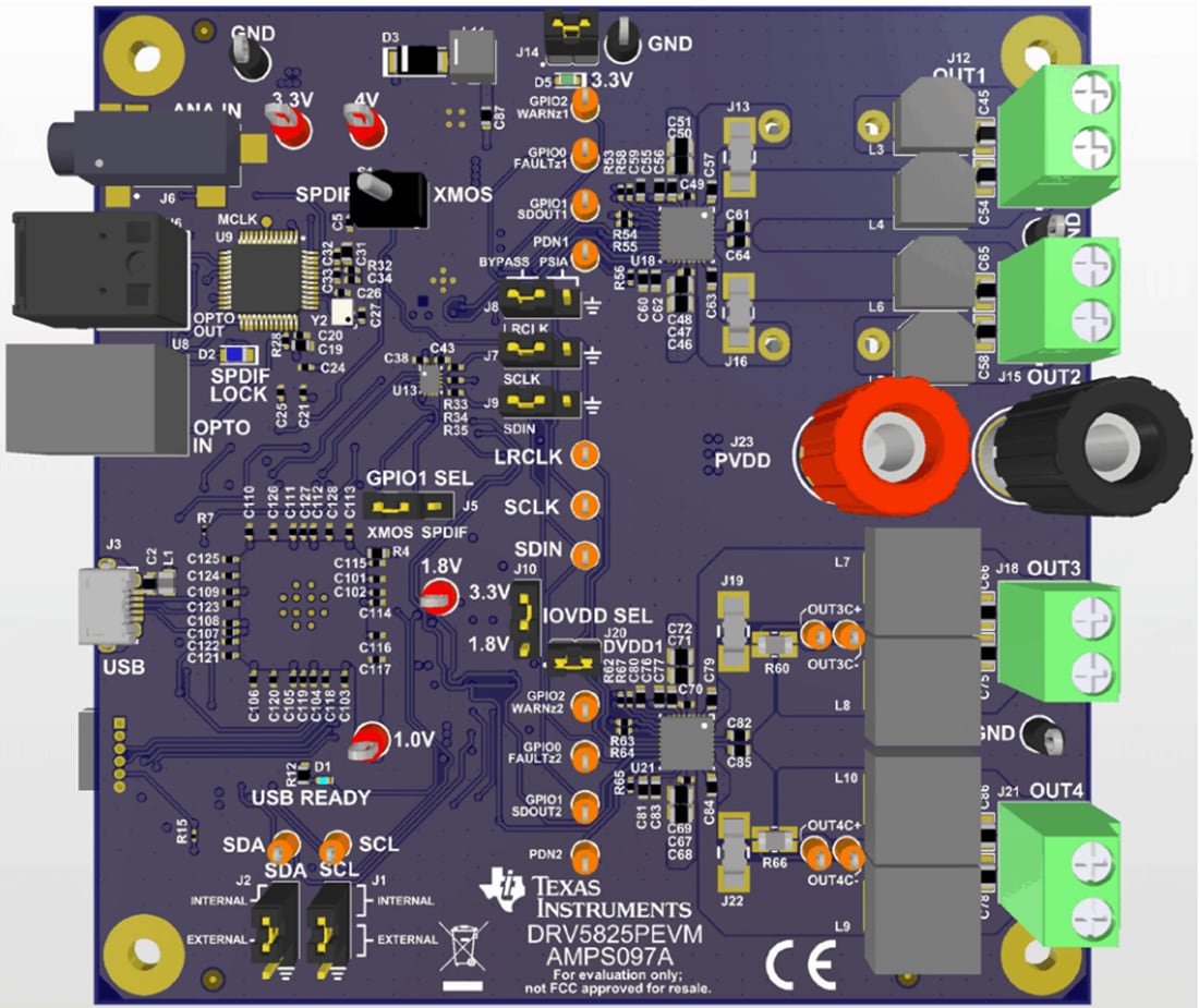 Plan mécanique - Texas Instruments Module d'évaluation (EVM) d'amplificateur DRV5825PEVM