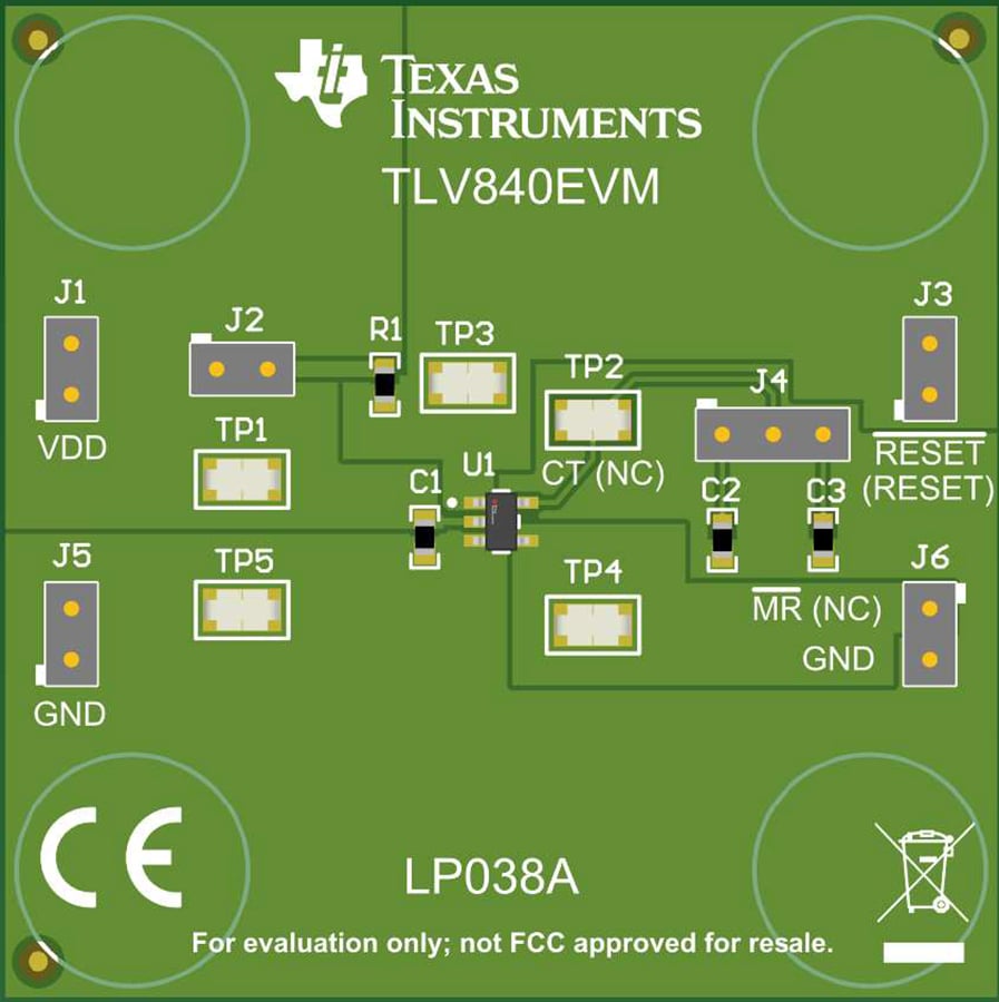 Plan mécanique - Texas Instruments Module d'évaluation (EVM) de superviseur TLV840EVM