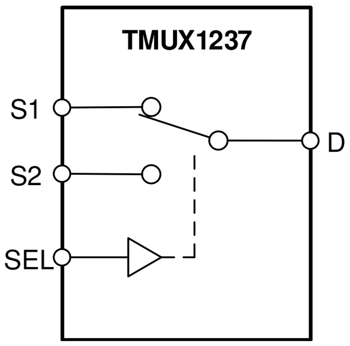 Schéma de principe - Texas Instruments Commutateur SPDT à usage général TMUX1237