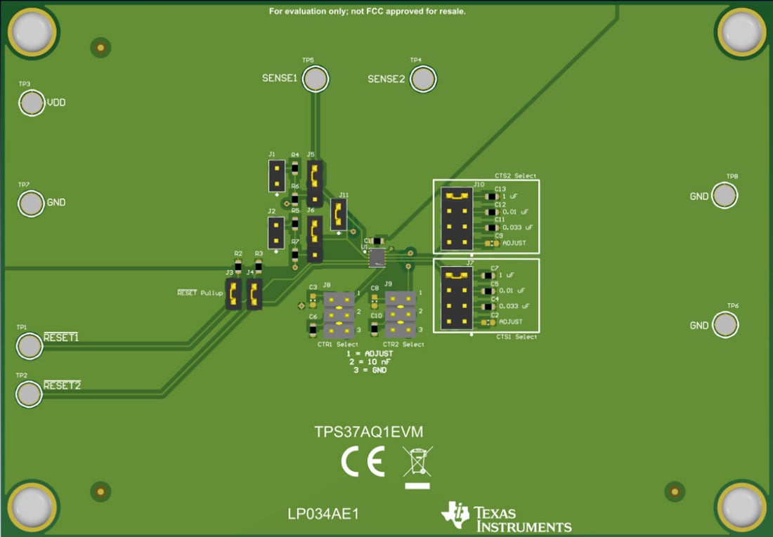 Plan mécanique - Texas Instruments Module d'évaluation (EVM) de détecteur TPS37AQ1EVM