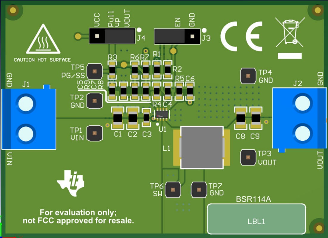 Plan mécanique - Texas Instruments Module d'évaluation (EVM) de convertisseur TPS562211EVM