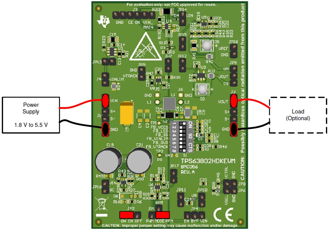 Graphique - Texas Instruments Kit de développement matériel TPS63802HDKEVM