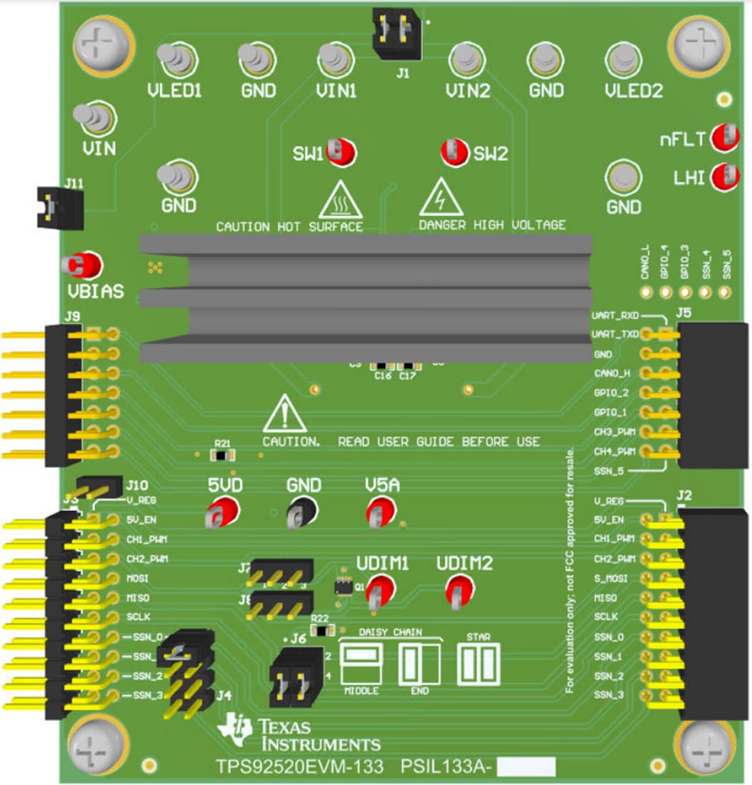 Plan mécanique - Texas Instruments Module d'évaluation de convertisseur TPS92520EVM-133