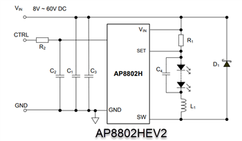 Schéma - Diodes Incorporated Cartes d'évaluation AP8802