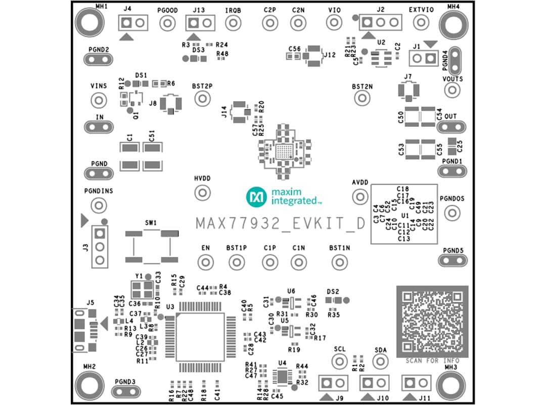 Plan mécanique - Analog Devices Inc. Kit d'évaluation MAX77932EVKIT