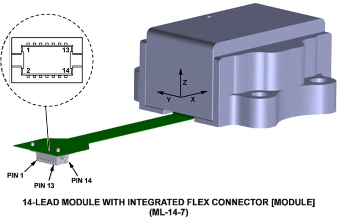 Plan mécanique - Analog Devices Inc. Capteur de vibration ADcmXL1021-1