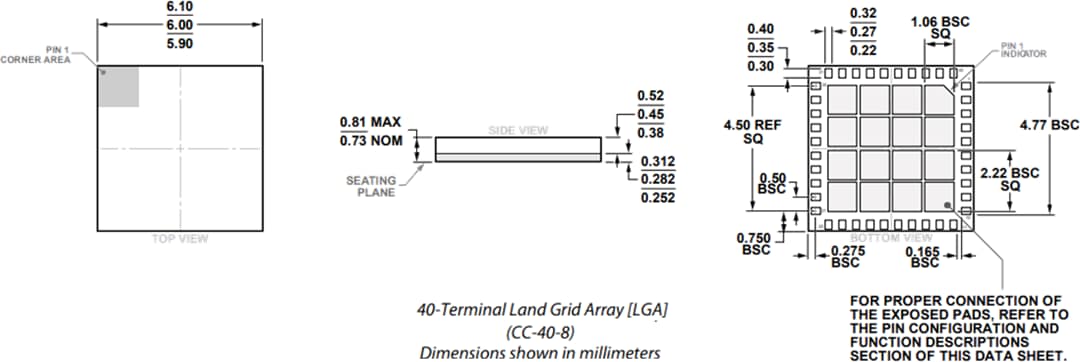 Plan mécanique - Analog Devices Inc. Convertisseur élévateur ADMV4530 avec PLL+VCO intégrés (27-31GHz)