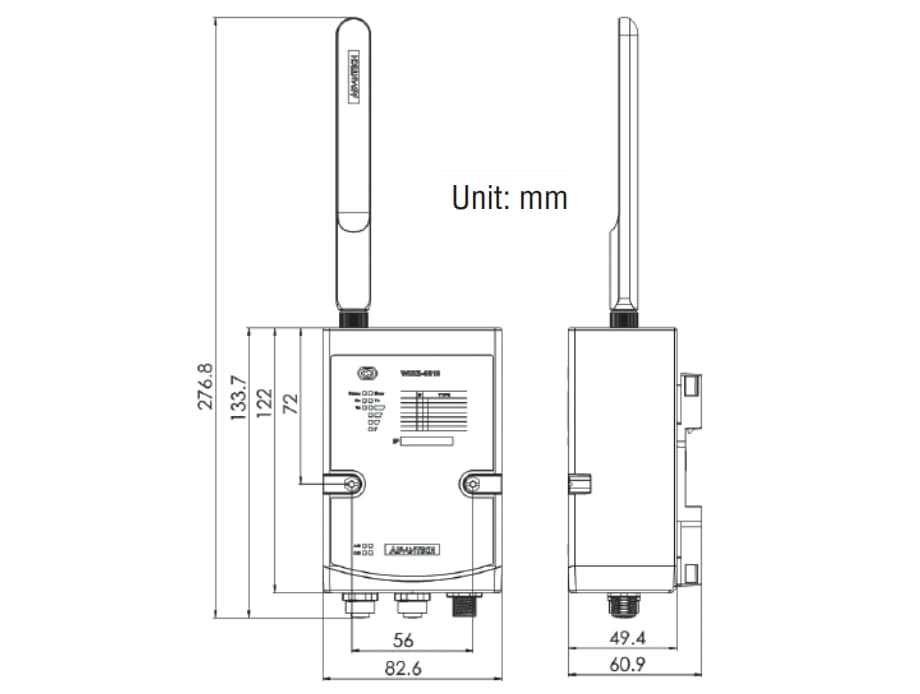Plan mécanique - Advantech Module sans fil LoRa et LoRaWAN WISE-4610