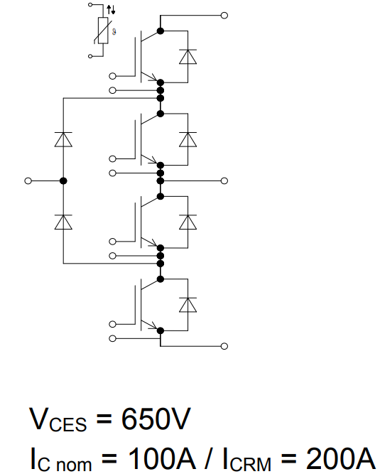Schéma du circuit d'application - Infineon Technologies Modules IGBT EasyPACK™ F3L200R07W2S5FP