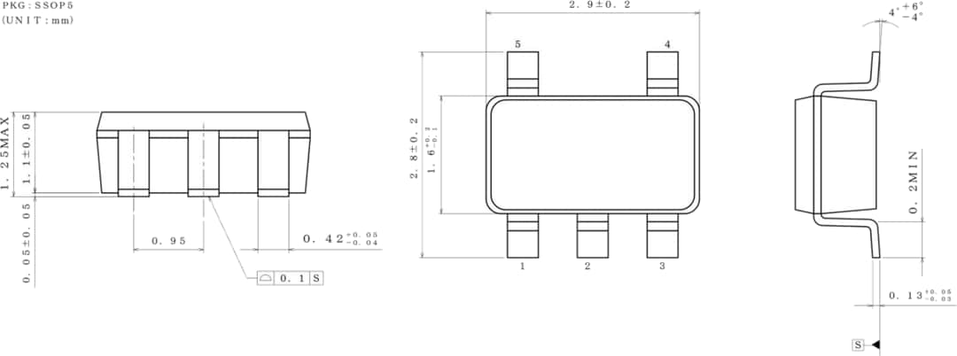 Plan mécanique - ROHM Semiconductor CI de détection de tension automobile BD48 et BD49