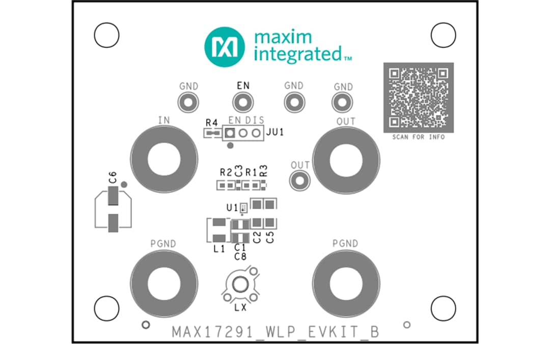 Plan mécanique - Analog Devices Inc. Kit d'évaluation MAX17291EVK-WLP