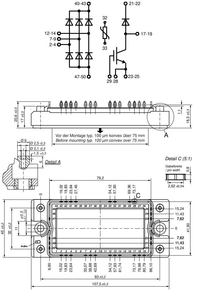 Graphique - IXYS Modules redresseurs MDNA360UB2200Px