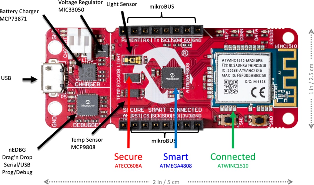 Microchip Technology Carte de développement WA AVR-IoT (EV15R70A)
